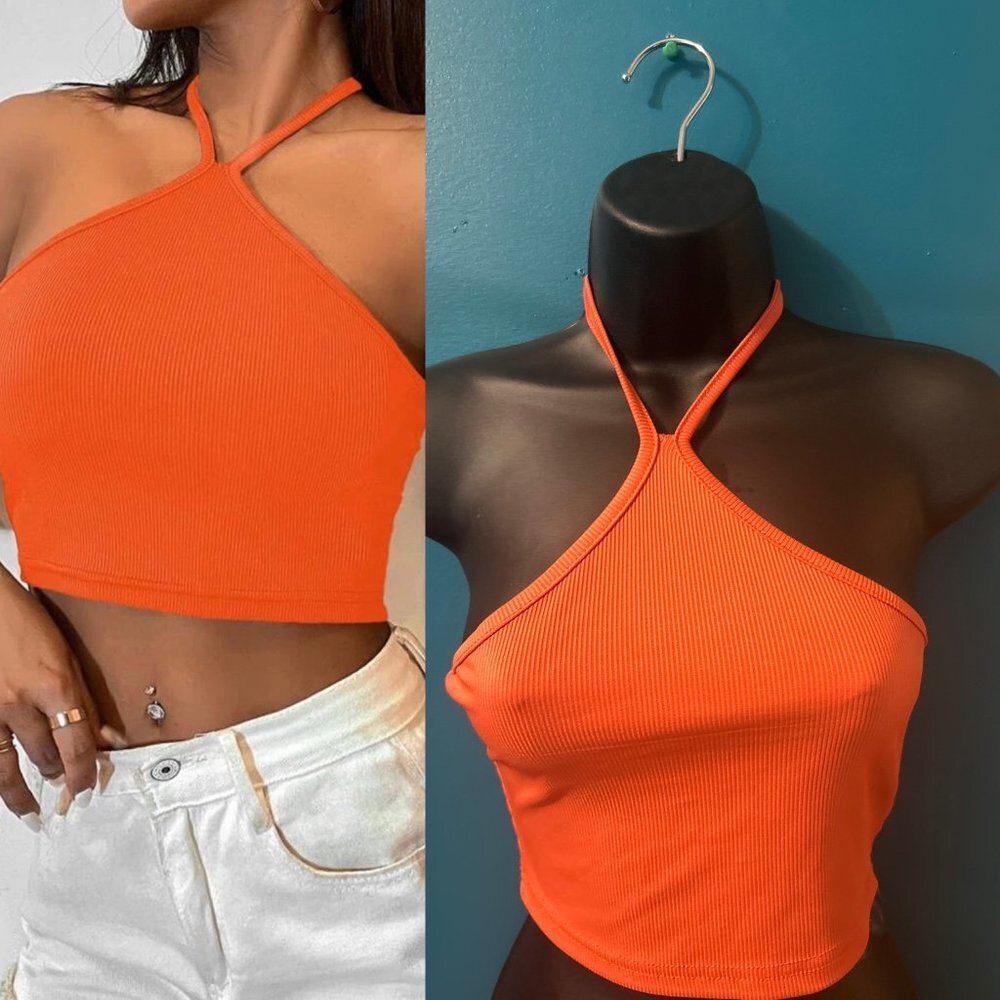 5 for $20 tops sale!! Tie Back Crop Halter Top